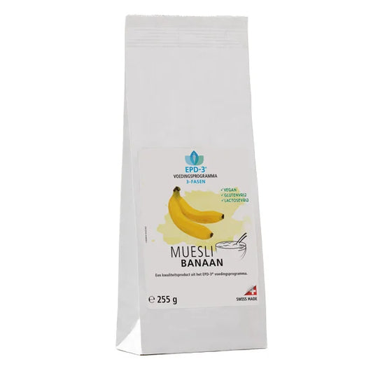 EPD-3 | Muesli banaan | 255 gram *Vegan *Glutenvrij *Lactosevrij